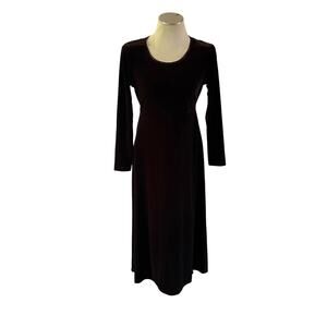 Vtg Y2K 2000s Brown Velvet Long Sleeve Maxi Dress Sz 10 Forest Fairy Grunge